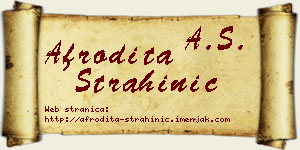 Afrodita Strahinić vizit kartica